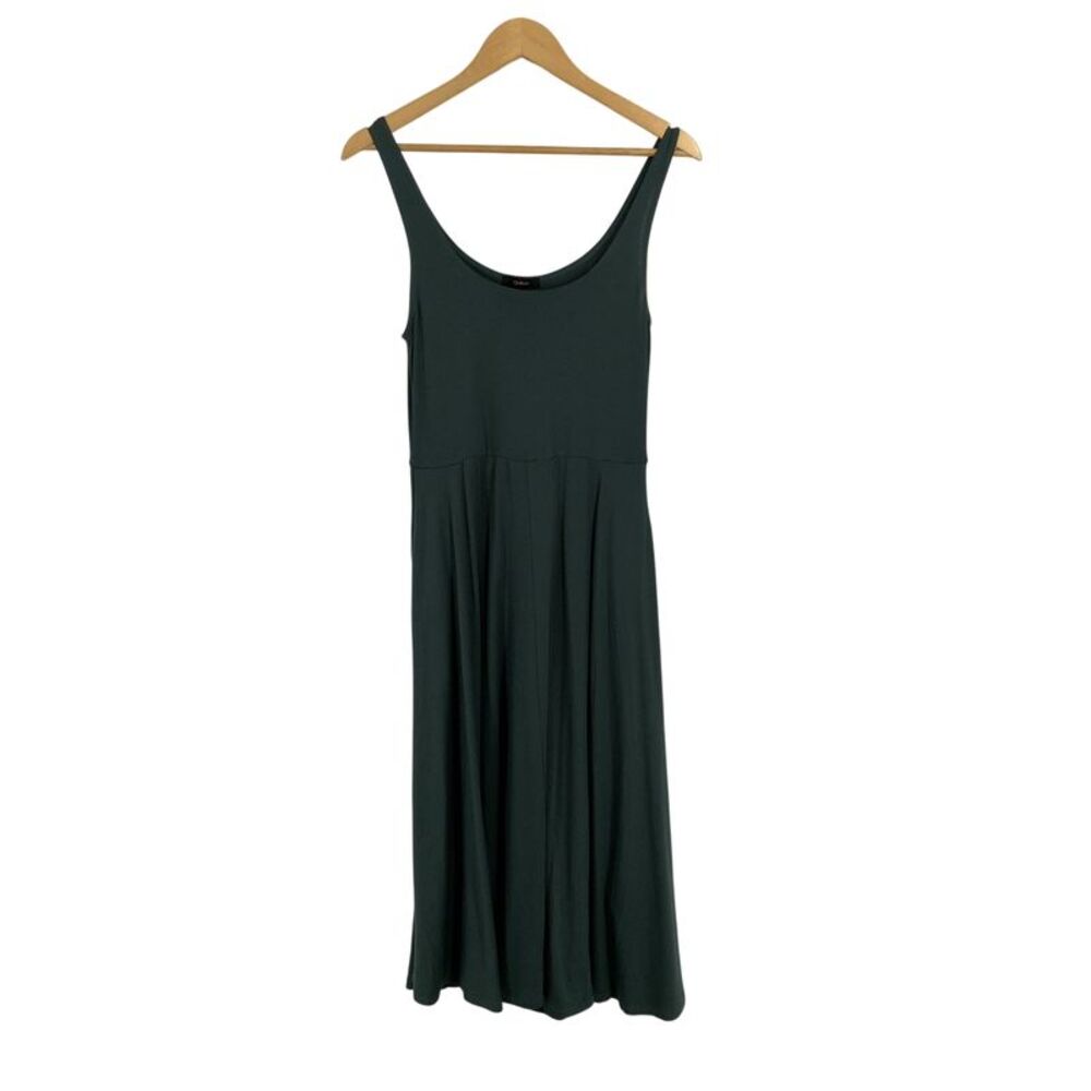 Quince Tencel Jersey Fit & Flare Dress Dark Olive Basic Sleeved M